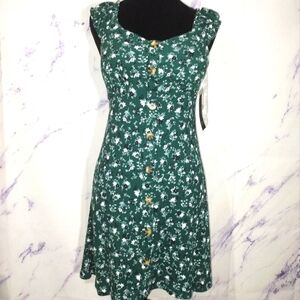 🔥Green floral sun dress